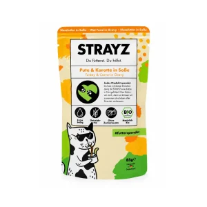 Alimento completo para gatos Strayz Pavo BIO con Zanahoria en Salsa 85 g