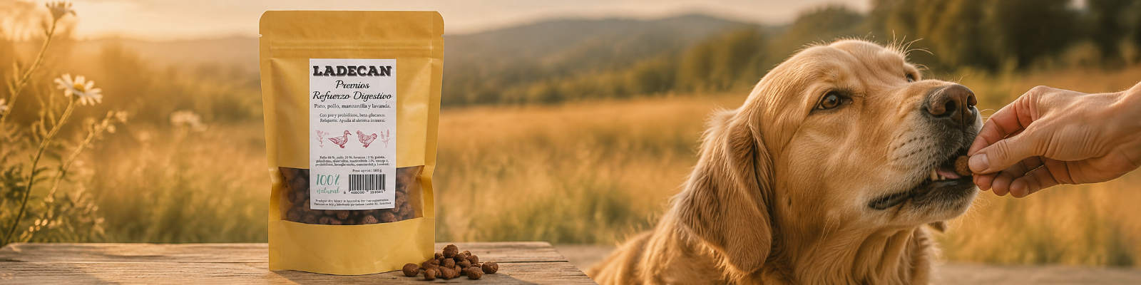Banner Ladecan snacks premios y refuerzo digestivo