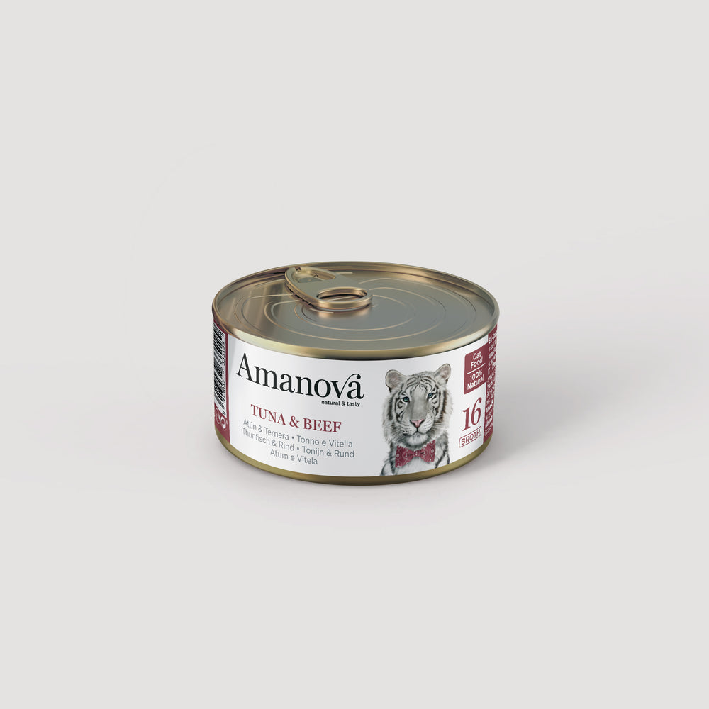 Lata Amanova en Caldo Atun con Ternera 16 – 70 g