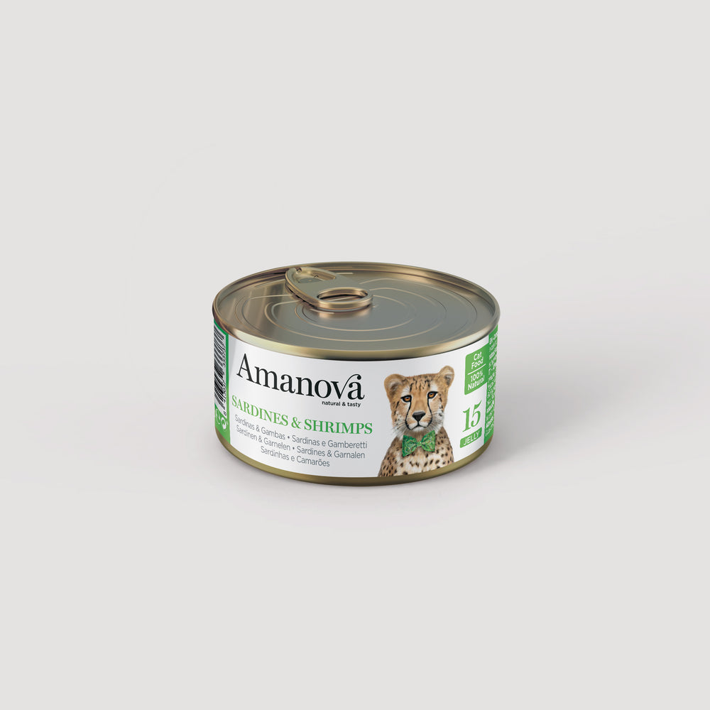 Lata Amanova en Gelatina Sardinas y Gambas 15 – 70 g