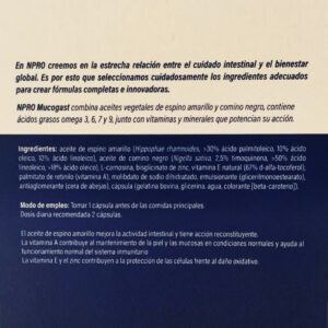 NPRO Mucogast 60 caps ingredientes
