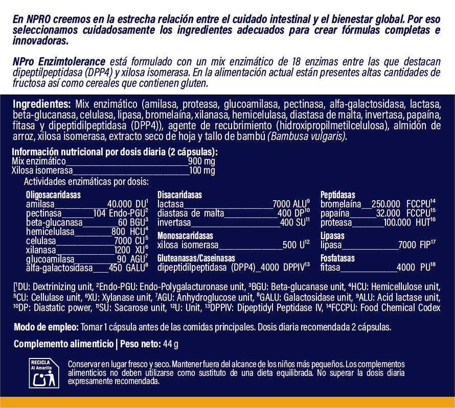 NPro Enzimtolerance datos