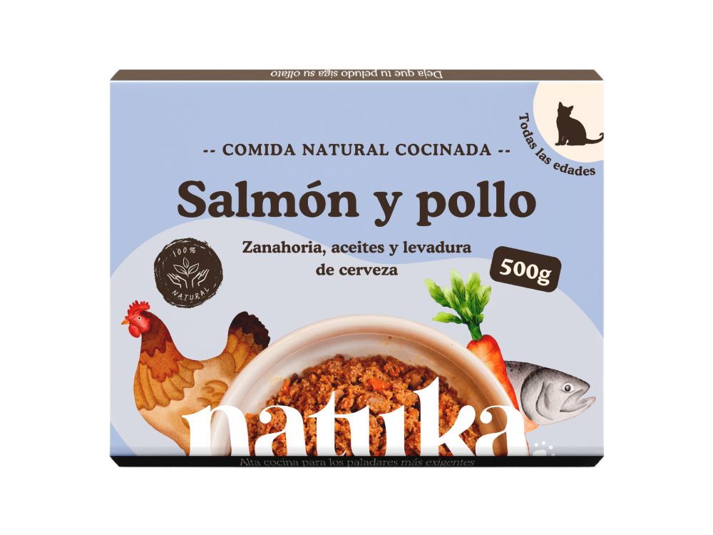 Natuka Cocinado GATO Salmon y pollo 500 g
