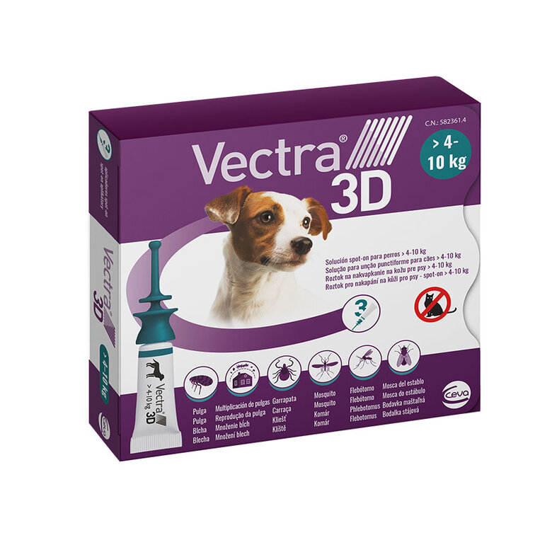 Pipetas Vectra 3D 4-10 kg, pack 3 uds