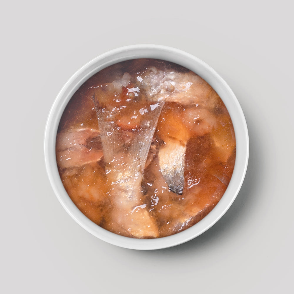 Presentacion en plato Amanova en Gelatina Sardinas y Gambas 15 – 70 g