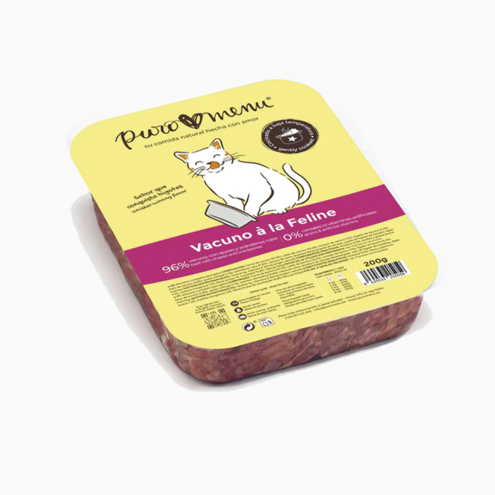 PuroMenu Vacuno a la feline cocinado gato 200 g