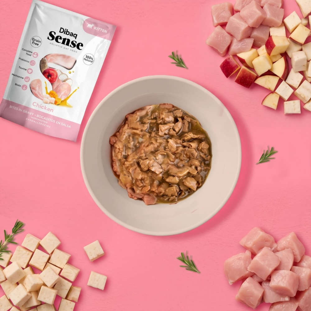 Sense Bites de Pollo en salsa para gatitos presentacion