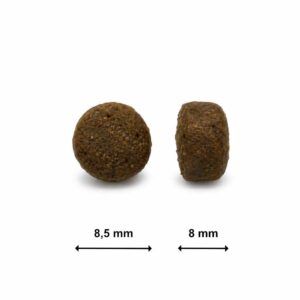 Tamano de croqueta del pienso Ladecan Cachorro Salmon y Esparragos
