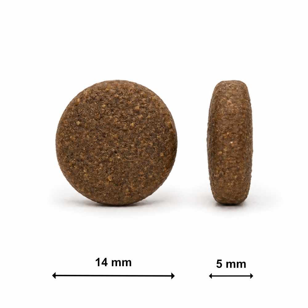 Tamano de croqueta del pienso Ladecan Conejo con Moras