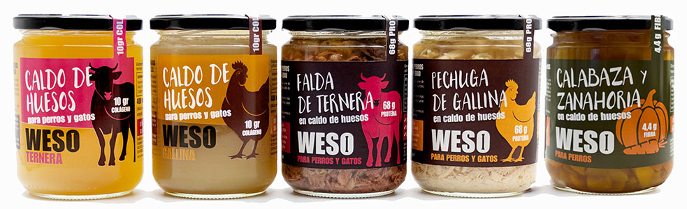 Weso caldos de huesos para perros y gatos