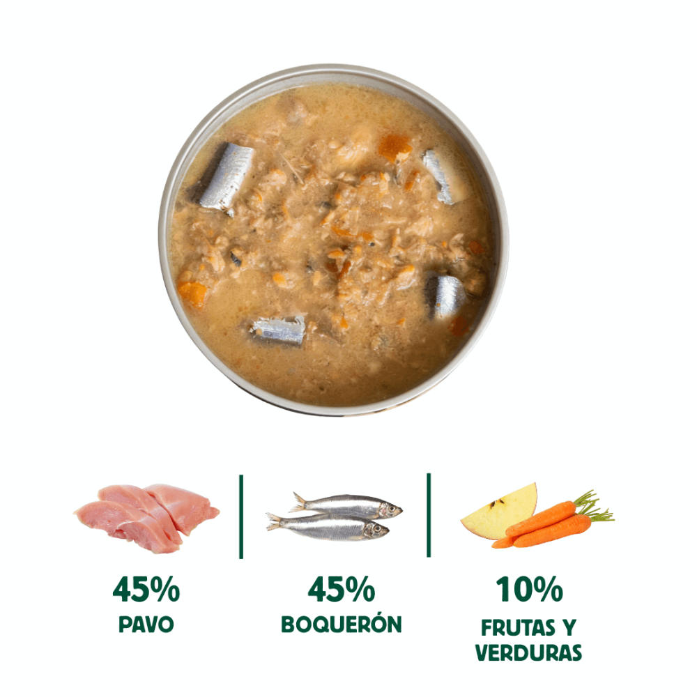 Wild Balance Cazuela de Boqueron y Pavo 280 g en plato