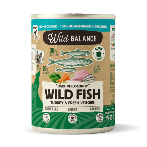 Wild Balance Pescado y Pavo con verduras lata 400 g
