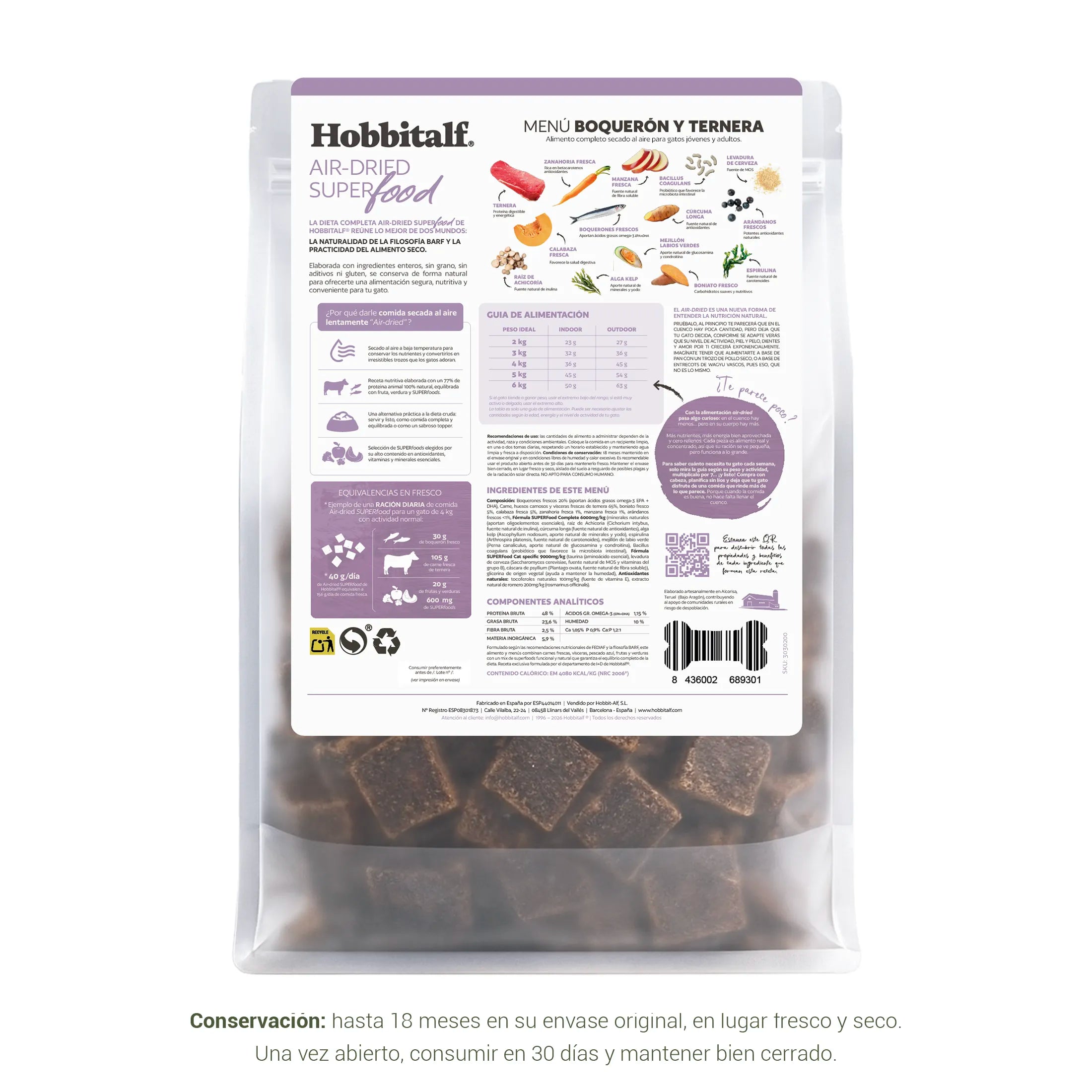 alimentacion gato AIRDRIED boqueron Ternera hobbitalf reverso etiqueta