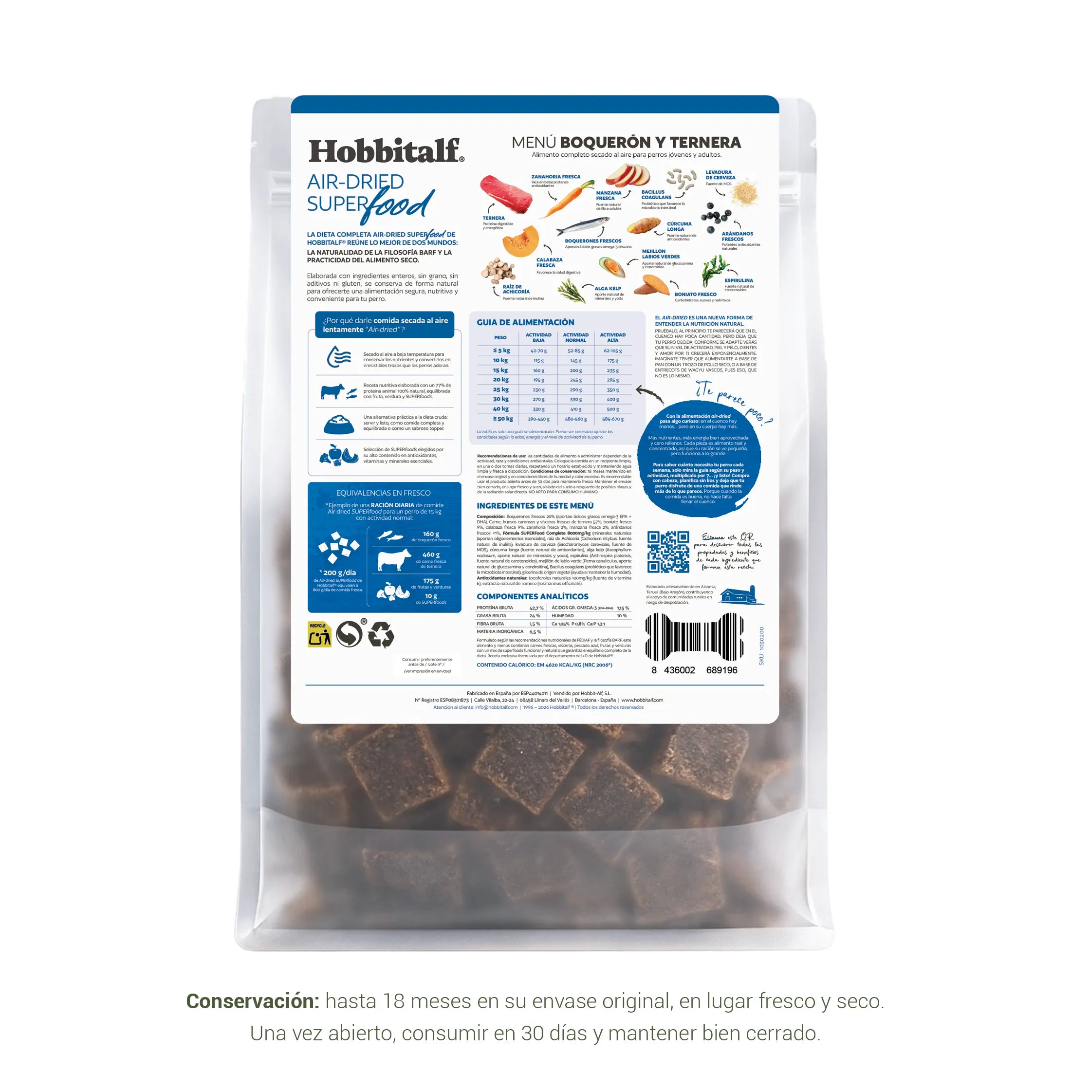 alimentacion perro AIRDRIED Adult boqueron Ternera hobbitalf reverso etiqueta 1