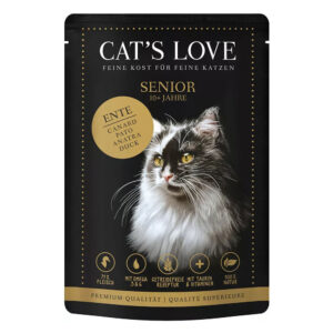 Cat's Love comida húmeda de pato para gatos senior
