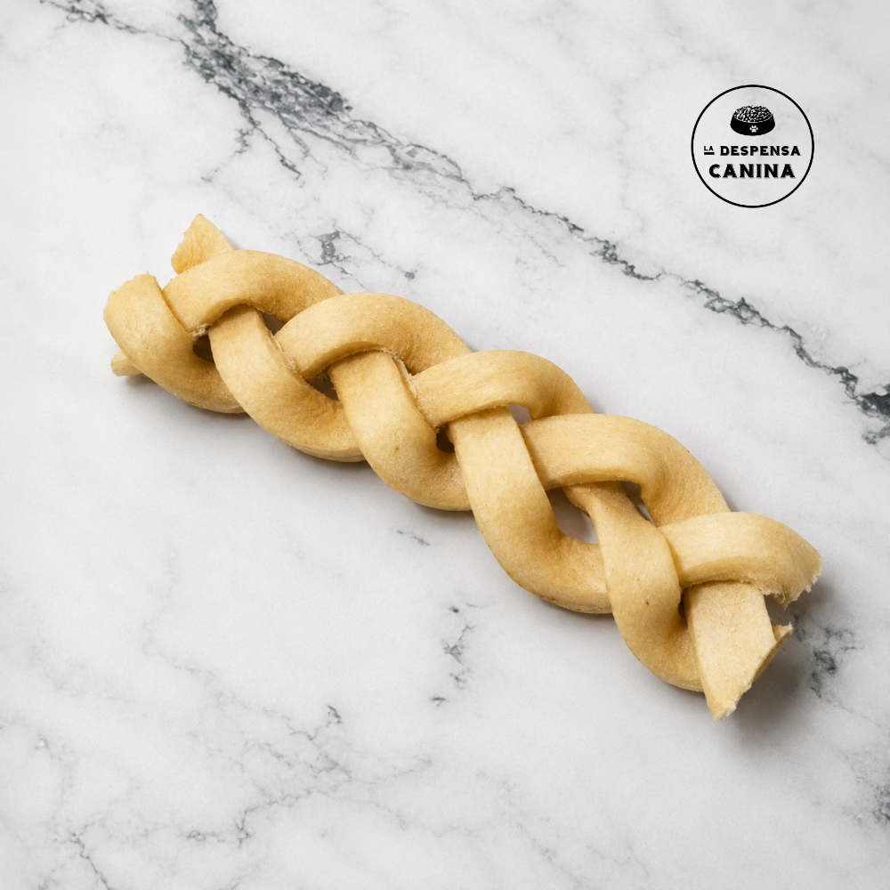 snack dental trenza de piel de vacuno